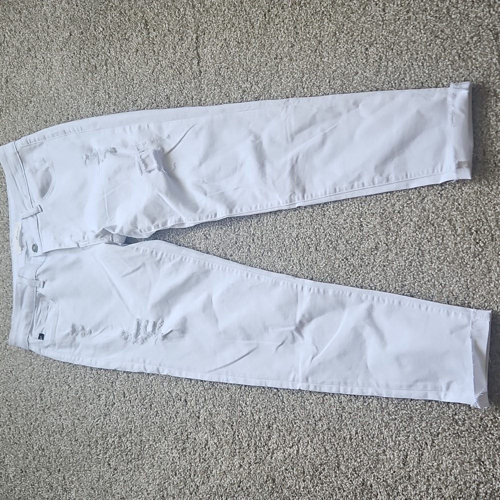 Kancan KC6050WT White Distressed Skinny Jeans